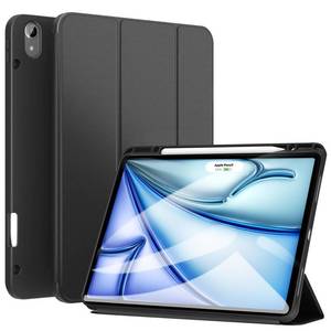 lot 12020 image: ZtotopCases for iPad Air 13 Inch (M2) CaseiPad Pro 12.9 3rd Generation 2018 with Pencil Holder, Lightweight Slim Soft TPU Back Trifold Smart Cover with Auto SleepWake for iPad Air 13 2024, Black
