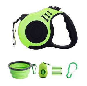 lot 12024 image: PETIMP Retractable Dog Leash Lightweight 16FT Leash, with Folding Bowl,Dispenser,Waste Bags, for Small Medium Dogs(Green)