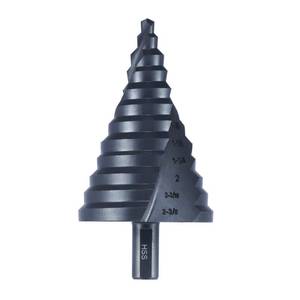lot 12030 image: Anfrere 12 Sizes Step Drill Bit, 14 to 2-38 inch Black High Speed Steel Drill Cone Bits for Sheet Metal Hole Drilling Cutting, Sprial Unibit Extra Large 2-38 inch