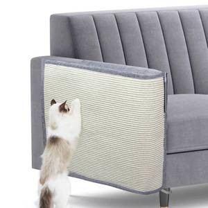 lot 12033 image: Upgraded Cat Scratch Furniture Protector,Cat Scratch Sofa Arm Sheild with Large Size Natural Sisal for Protecting Couch Sofa Chair Furniture (Light Grey, Right Hand)