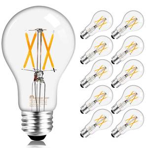 lot 12035 image: MASTERY MART E26 LED Bulb 40 Watt Equivalent Light Bulbs, Efficient 5W, Dimmable, 450 Lumens, 2700K Soft White Classic Clear Glass A19 LED Filament Bulb, Pack of 10
