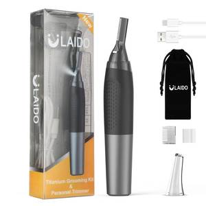 lot 12040 image: ULAIDO Eyebrow Trimmer, Ear and Nose Hair Trimmer for Men, Beard Trimmer, Professional Precision Titanium Detail Trimmer for Sideburns, Neckline & Facial Other Detailing, with 3 Adjustable Sizes