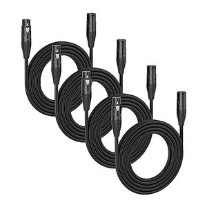 lot 12050 image: MFL. 4 Pack 15 ft DMX Cable 3 Pin XLR Male to Female Connector Wires for Stage Lighting DJ Lights 22 AWG 110 Ohms
