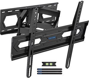 lot 12052 image: USX STAR UL Listed Full Motion TV Wall Mount Bracket for Most 32-70 inch TVs, Swivel Extend Tilting TV Mount, Max VESA 400x400mm, Holds up to 110 lbs & 16 Wood Studs with Hole Drilling Template