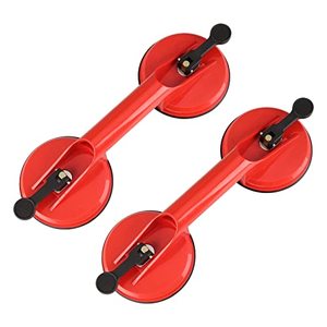 lot 12063 image: Olympia Tools Glass Suction Cups Heavy Duty Plastic Vacuum Plate Handle Glass Holder Hooks to Lift Large GlassTile Suction Cup LifterMoving GlassPad for LiftingDent Puller (2 Pack)