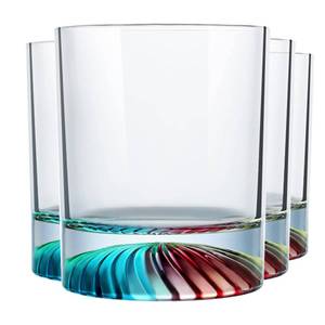 lot 12065 image: SALADAYS Colorful Old Fashioned Whiskey Glasses, 10oz Rocks Barware for Scotch, Bourbon, Liquor and Cocktail Drinks, Set of 4, Gift for Men�