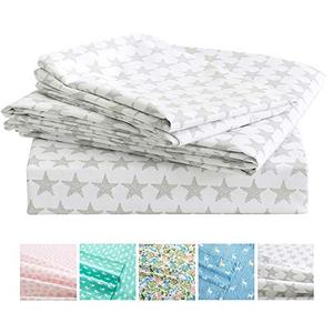 lot 12066 image: Vonty Kids Bed Sheets Twin Stars Printed Sheets for Boys & Girls, Soft Lightweight Microfiber Easy Wash Bedding Set (1 Fitted Sheet  1 Flat Sheet  1 Pillowcase)