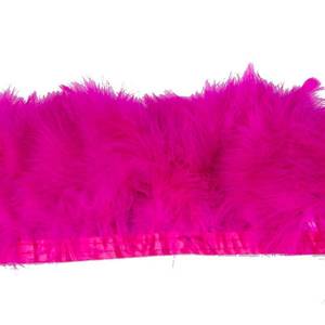 lot 12069 image: KOLIGHT Pack of 2 Yards Natural Turkey Marabou Feather Trim Fringe 6-8 Inch in Width DIY Decoration (Fuchsia)
