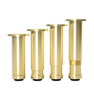 lot 12072 image: Aglaiprty Furniture Legs,Gold 4 Adjustable Aluminum Leveling 4.7 inch Round Sofa Legs (4.7 inch, Gold)
