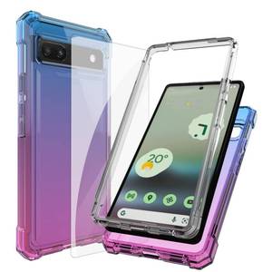 lot 12084 image: Ailiber Case for Pixel 6A, Google Pixel 6A Phone Case with Screen Protector, 2 Layer Structure Protection, Shockproof Corner TPU Bumper, Heavy Duty Rugged Silicone Phone Cover for Pixel 6A-Blue Pink