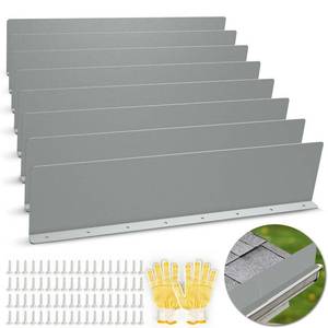 lot 12085 image: CAPHONT Gutter Valley Splash Guards, 8 Pack 15.7 x 3.5 Inches Thickened Aluminum Rain Gutter Guard Downspout Rain Diverter for Roof Shingle, Rain Drip Guard for Straight House (Grey)