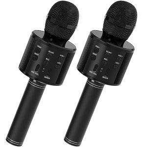 lot 12100 image: GIFTMIC 2 Pack Karaoke Microphone, Bluetooth Microphone for Singing, Wireless Microphones Toys for Girls Boys Adults, Portable Kids Microphone, 5 Year Old Girl Birthday Gift Ideas (Black)