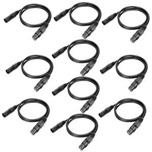 lot 12105 image: WorldLite 3.2ft DMX Cable, 10PCS 1 Meter DMX Signal Cables Signal Wires, 3-Pin XLR Male to Female Stage Light Signal Cable with Metal connectors, Connection for DMX512 Stage & DJ Lighting fixtures