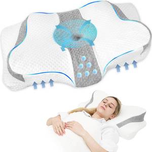 lot 12110 image: Ulcreigo Cervical Pillow for Neck Pain Relief, Memory Foam Contour Pillows for Side Back Stomach Sleeper,Orthopedic Pillow with Ergonomic Design, Adjustable Bed Pillow for Adult