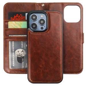 lot 12118 image: Bocasal Detachable Wallet Case for iPhone 14 Pro Max RFID Blocking Card Slots Holder Premium PU Leather Magnetic Kickstand Shockproof Wrist Strap Removable Flip Protective Cover 5G 6.7 inch (Brown)