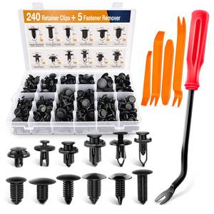 lot 12119 image: GOOACC - GRC-33 240PCS Bumper Retainer Clips Car Plastic Rivets Fasteners Push Retainer Kit Most Popular Sizes Auto Push Pin Rivets Set -Door Trim Panel Fender Clips for GM Ford Toyota Honda Chrysler