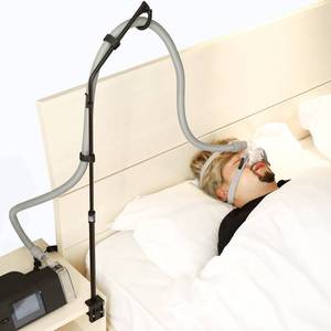 lot 12147 image: LONYEON CPAP Hose Holder - Height Adjustable Hose Lift, Removable and Foldable - Hose Support Hanger Provide 2 Clamping Sides Prevents Avoid Tangling, Blockage and Leakage, Black