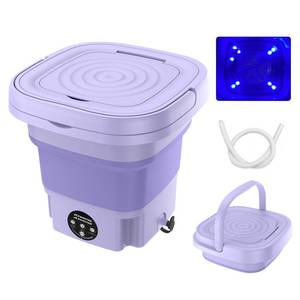 lot 12153 image: Portable Washing Machine for Apartments, Upgraded 8L Mini Folding Washing Machine Portable with Disinfection Function, Small Portable Washer Machine for Apartments, Dorm, Camping, RV, Travel Laundry
