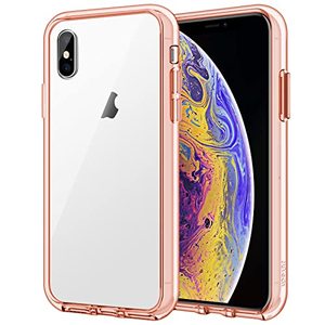 lot 12155 image: JETech Case for iPhone Xs and iPhone X 5.8-Inch, Shockproof Phone Bumper Cover, Anti-Scratch Clear Back (Rose Gold)