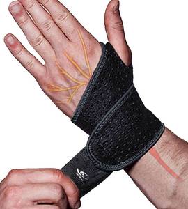 lot 12157 image: HiRui 2 Pack Wrist Compression Strap and Wrist Brace Sport Wrist Support for Fitness, Weightlifting, Tendonitis, Carpal Tunnel Arthritis, Pain Relief-Wear Anywhere-Adjustable (Black)