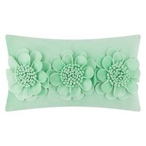 lot 12159 image: JWH Decorative Flower Throw Pillow Covers Aesthetic Lumbar Sunflower Accent Cases Handmade Pillowcase Rectangle Velvet Cushion Bed Couch Bedroom Chair 12x20 Inch Mint Green