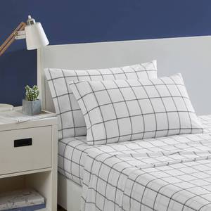 lot 12160 image: Nautica- Queen Sheet Set, Cotton Percale Bedding Set, Crisp & Cool, Lightweight & Breathable (Plot Black, Queen)