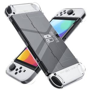 lot 12172 image: Improved Version Dockable Clear Case for Nintendo Switch OLED 2021, FANPL Protective Case Cover for Switch OLED and Joy Con Controller - Strong and Durable, Not Easy to Fall Off (Clear)