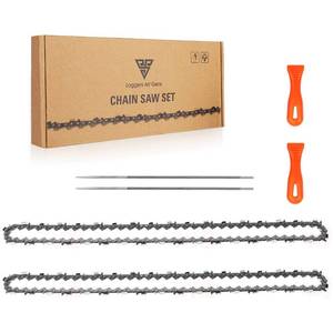 lot 12186 image: Chainsaw Chain for 20-Inch Bar-72 Drive Links,38 Inch Gauge .050 Inch Pitch with 1 Bonus Sharpening Files Heavy Duty Carbon Steel Chains Fit Most Major Chainsaw Brands2 Pack