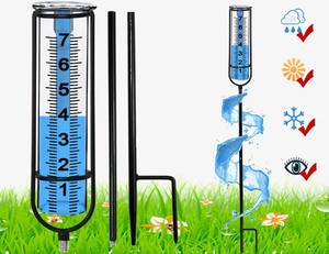 lot 12196 image: JMBay Rain Gauge, Freeze Proof rain Gauge Outdoor Best Rated, Rain gauges for Yard with Stake, Decorative rain Measure Gauge for Garden, Deck, Lawn with Large Numbers, Adjustable Height