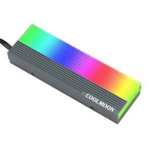 lot 12197 image: M.2 SSD Heatsink Cooler, Dual Interface Cool RGB Hard Disk Heat Sink, 5V 3 Pin SSD Radiator with Thermal Pad, Solid State Disk Cooler, Aluminum Alloy