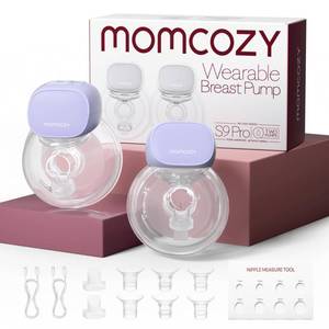 lot 12201 image: Momcozy Hands Free Breast Pump S9 Pro Updated, Wearable Breast Pump of Longest Battery Life & LED Display, Double Portable Electric Breast Pump with 2 Modes & 9 Levels - 24mm, 2 Pack Purple - Retail $115.16