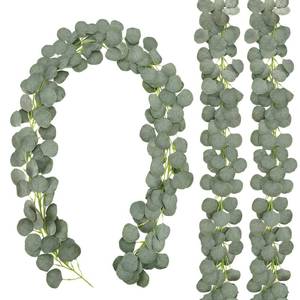 lot 12223 image: CEWOR 3 Pack Artificial Eucalyptus Garland 146 Leaves Greenery Silk Eucalyptus Leaves Vines Faux Silver Dollar Eucalyptus Plants for Wedding Party Home Decoration