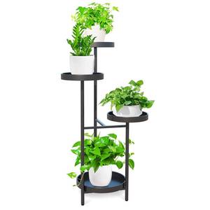 lot 12240 image: Metal Plant Stand Shelf for Indoor Outdoor Plants Multiple, 3 Tier Tall Tiered Flower Pot Holder Stands for Corner, Balcony, Black (3 Tier)