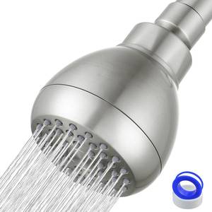 lot 12253 image: Nuodan High Pressure Shower Head - Powerful Bathroom Pressure Boosting Showerhead - Perfect Universal Replacement for Rain Shower Heads(Brushed Nickel)