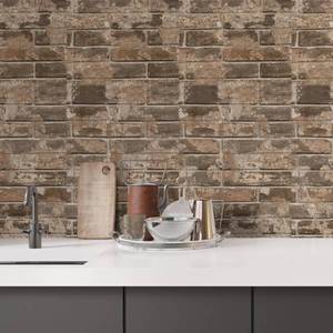 lot 12255 image: CHIHUT 17.7�x236� Dark Brick Wallpaper Peel and Stick 3D Brown Stone Brick Contact Paper Waterproof Self Adhesive Kitchen Brick Backsplash Wallpaper Decorative for Fireplace Wall Covering Work Shop