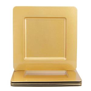 lot 12256 image: MAONAME Gold Charger Plates, Plastic Plate Chargers Set of 6, 13 Square Chargers for Dinner Plates, Decorative Table Chargers for Wedding, Table Setting