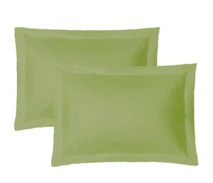 lot 12257 image: iMaylex Soft and Breathable 100% Egyptian Cotton Envelope Pillow Shams, Silk Like and Cozy Decorative Pillow Covers, Set of 2, Green, Queen