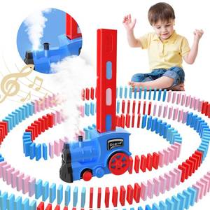 lot 12259 image: Kids Games Domino Train Toys,200PCS Automatic Domino Train Toy for Boys 4-6,Toddler Toys Train Domino Stacker with Steam,Light,Storage Bag,Dominoes for Kids Creative Birthday Gifts Girls