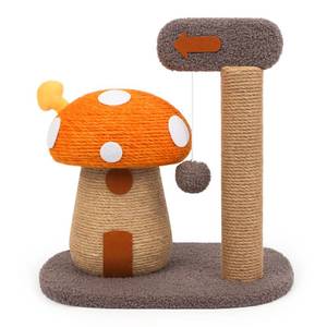 lot 12270 image: RAIN QUEEN Mushroom Cat Scratcher Post, 2-in-1 Mushroom Claw Scratcher with Hanging Ball & Toys for Kittens, Scratching Posts for Indoor Cats with Natural Sisal Rope to Satisfy Cats� Claw InstinctsNO MUSHROOM TOP