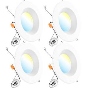 lot 12281 image: Sunco Lighting 4 Pack 5CCT Retrofit LED Recessed Lighting 6 Inch, 2700K3000K3500K4000K5000K Selectable, Dimmable Can Lights, Baffle Trim, 13W75W, 965LM, Damp Rated - Energy Star