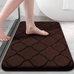 lot 12285 image: OLANLY Memory Foam Bath Mat Rug 24x16, Ultra Soft Non Slip and Absorbent Bathroom Rug, Machine Wash Dry, Comfortable, Thick Bath Rug Carpet for Bathroom Floor, Tub and Shower, Brown