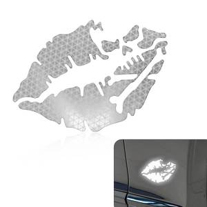 lot 12304 image: UGSHY 1 PC Motorcycle Helmet Sticker, Lips Reflective Decal, Personalized Bumper Stickers, Fit for Cars, Motorcycles, Helmets, Wind Screens, Laptops, Cellphones (Silver)