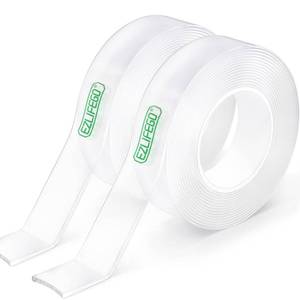 lot 12310 image: EZlifego Double Sided Tape Heavy Duty(Extra Large, Pack of 2, Total 396 Inch), Nano Double Sided Adhesive Tape, Clear Mounting Tape Picture Hanging Strips, Removable Wall Tape Sticky Poster Tape Decor