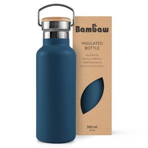 lot 12327 image: Bambaw 16 oz Water Bottle, Insulated Water Bottle Red, Reusable Water Bottle, Stainless Steel Water Bottle, Wide Mouth Water Bottle Thermos, Metal Water Bottle Dishwasher Safe � Red berry