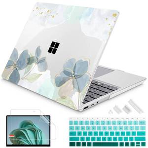 lot 12339 image: Mektron Designed 15 Microsoft Surface Laptop 345 Case 201920212022 Models1872187319531979 Laptop Cover,Plastic Hard Shell with Screen Protector  Keyboard Cover  Dust Plugs,Green Floral