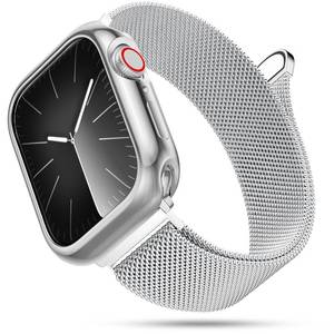 lot 12350 image: LELONG Compatible with Apple Watch Band 38mm 40mm 41mm 42mm 44mm 45mm 49mm Women Men, Stainless Steel Mesh Loop Magnetic Replacement for iWatch Bands