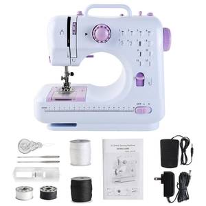 lot 12468 image: JUCVNB Mini Sewing Machine for Beginners and Kids Ages 8-12, Portable Sewing Machines with 12 Built-in Stitch Patterns, Light, 2 Speed Foot Pedal - Purple & White (with Basic Accessory Kit)