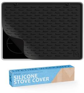 lot 12471 image: Meliusly� Silicone Stove Cover (20x28) Premium Silicone Stove Top Protector, Silicone Electric Stove Top Covers, Silicone Mat for Glass Stove Top, Silicon Stove Cover Cooktop Range Mat (Solid Black)