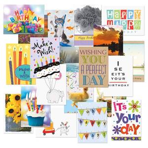 lot 12476 image: Current Mega Birthday Greeting Card Variety Value Pack � Set of 36 (18 Designs), Large 5 x 7 inches, Envelopes Included