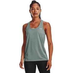 lot 12491 image: Under Armour Womens Tech Solid Tank Top, (781) Opal Green   Metallic Silver, X-Small